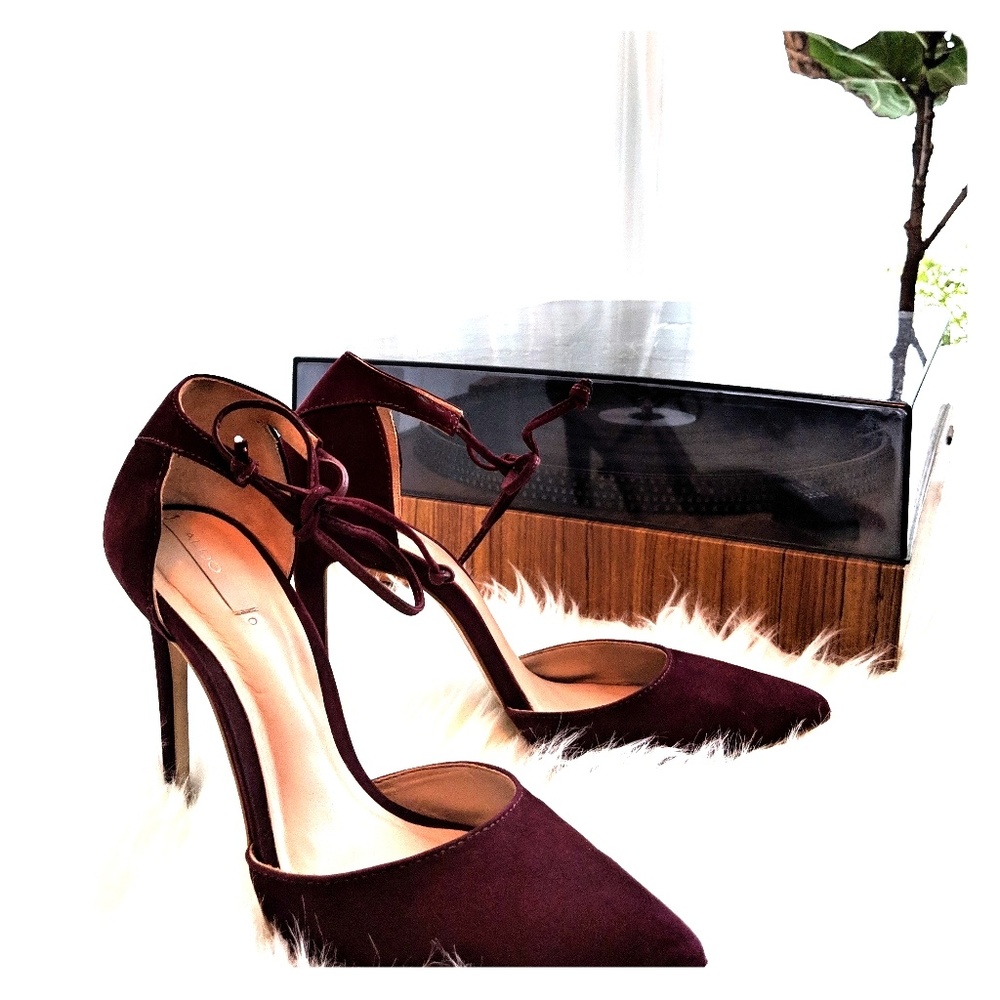 Suede Maroon Aldo Stilettoes